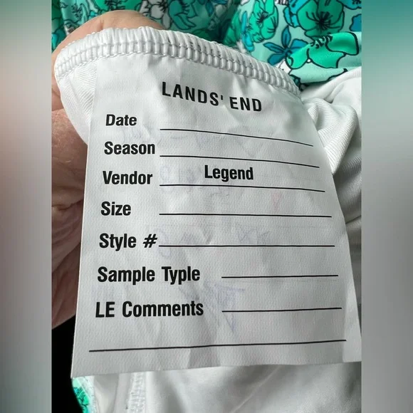 Lands' End - 18W - Turquoise Floral Tankini - New - Sample - Side Ruching - Picture 4 of 9